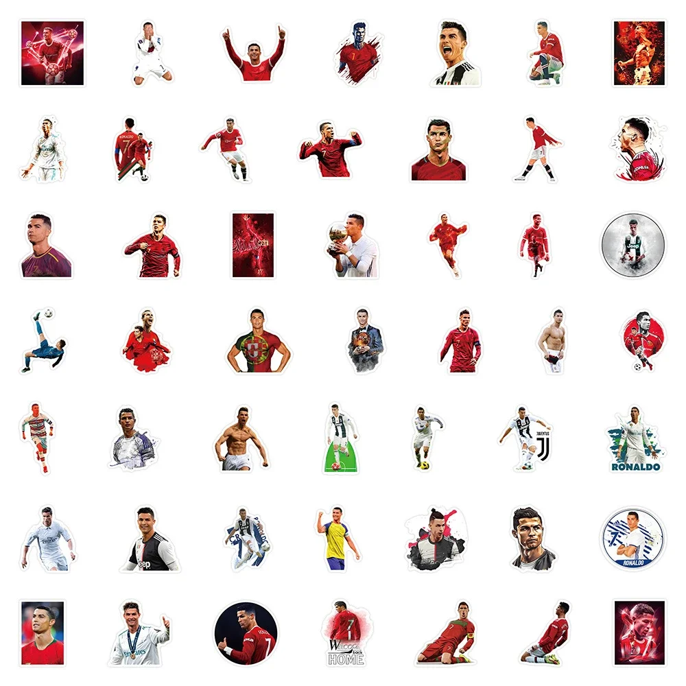 Sports Football Star Popular Character C Ronaldo Poster Self-adhesive Art Waterproof Sticker Coffee House Bar Room Wall Stickers