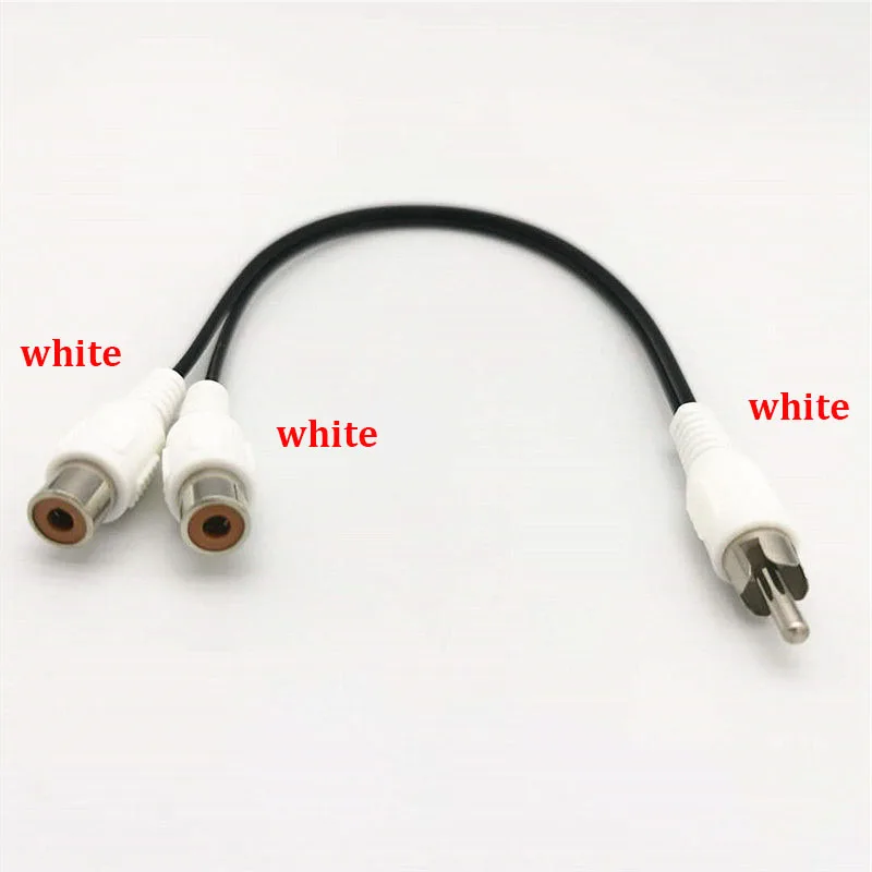 Dual RCA Female to RCA Male Audio Y Splitter Cable - Premium Audio Adapter