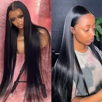 40 42 Inch 13x4 13x6 HD Transparent Bone Straight Lace Front Wigs 250 Density 360 Full Lace Brazilian Human Hair Wigs For Women 1