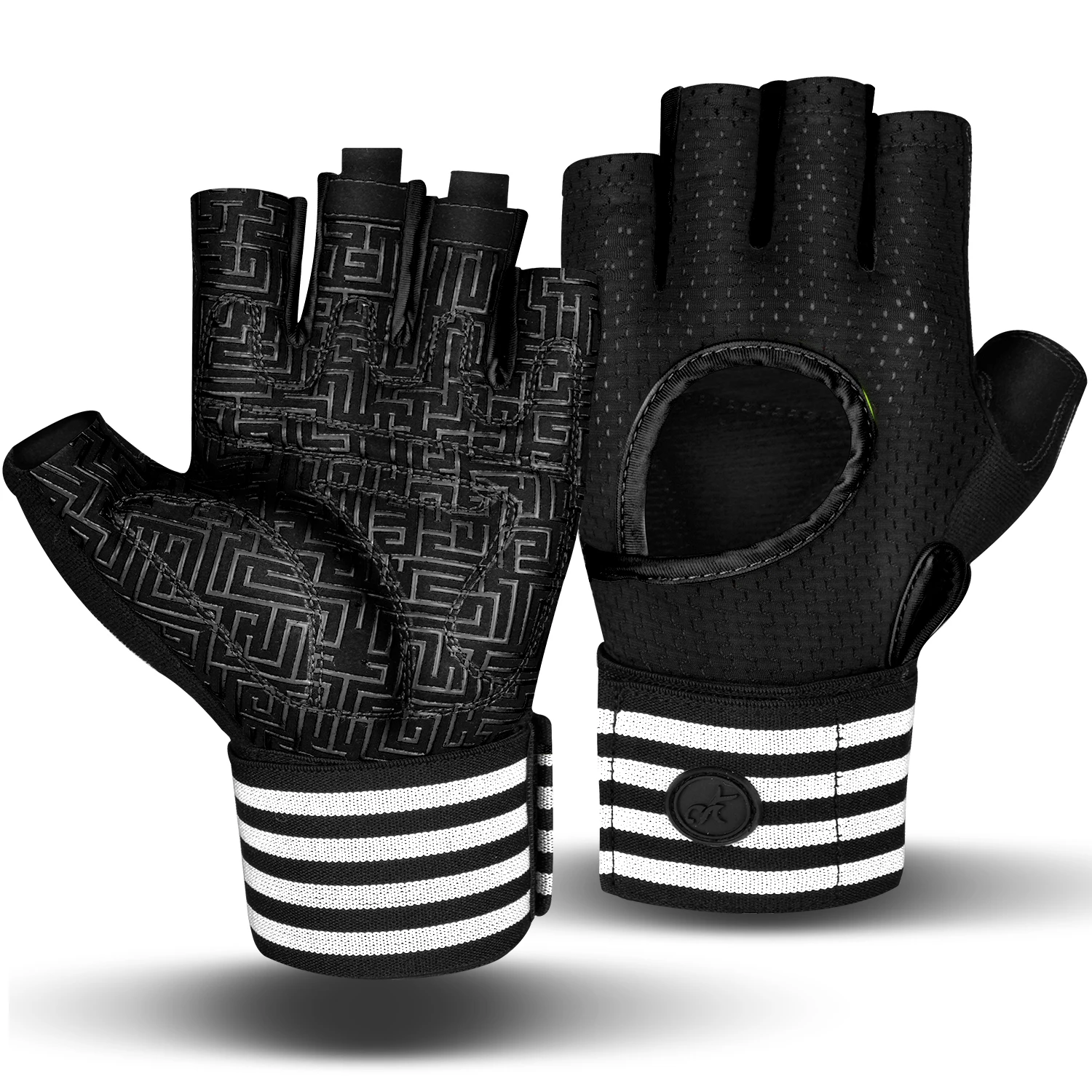MOREOK Workout Gloves Pull-ups Palm Silicone Anti-slip Weight Lifting Power Training Wrist Guard Ventilated Gym Fitness Gloves