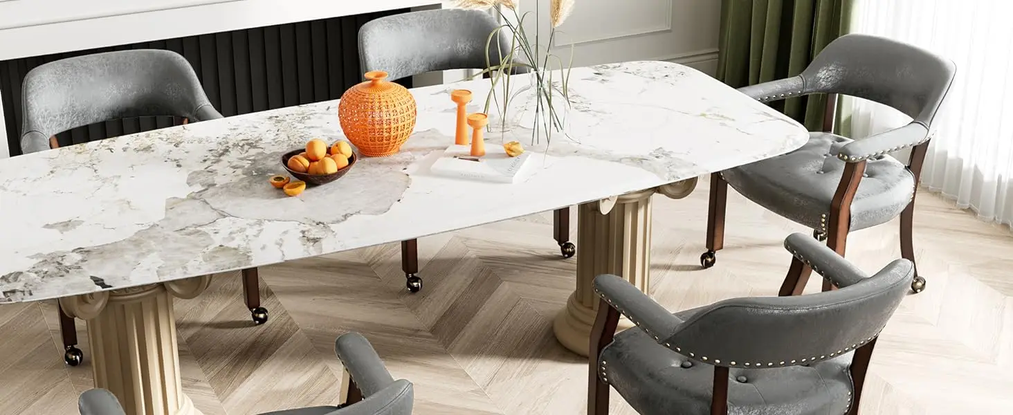 dining chair with wheels and arms
