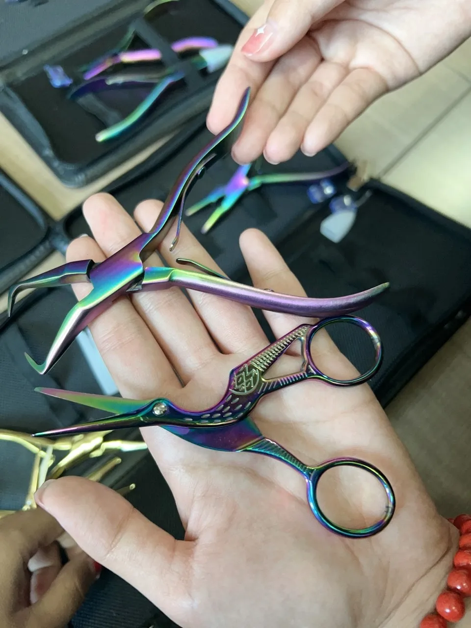 New 1 set of Hair Extension Plier Micro Ring Applicator Remover Plier Hair Loop Tool Metal clip Scissor for Weft Extensions