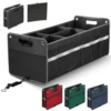 Car Trunk Organizer, Heavy-Duty Polyester Multi-Compartment Storage Box, Waterproof with Reflective Strip, Durable Handles 5
