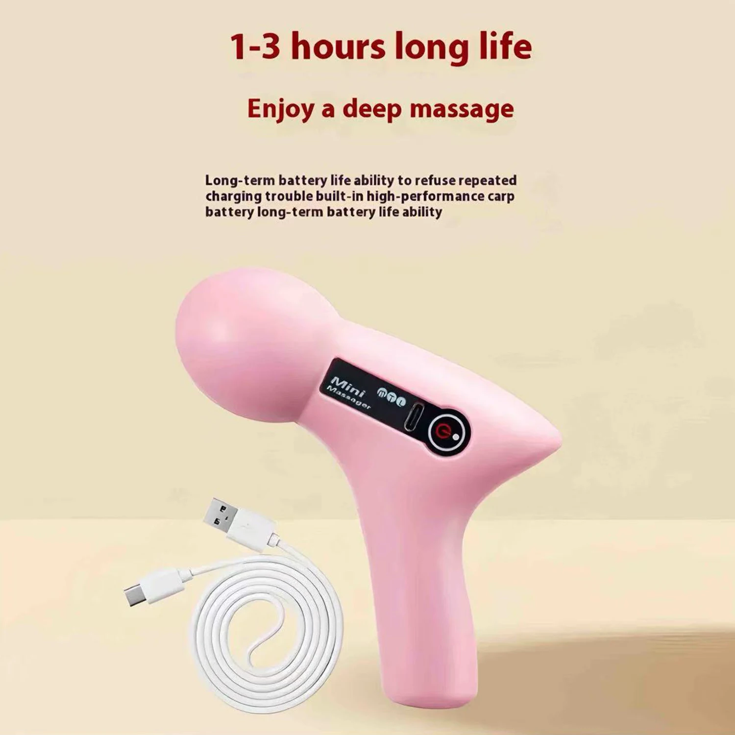 Mini Massage Massage LCD Screen 6 Heads Gun Muscle Massager Portable Electric Fascia Gun for Neck Foot Body Fascia Gun