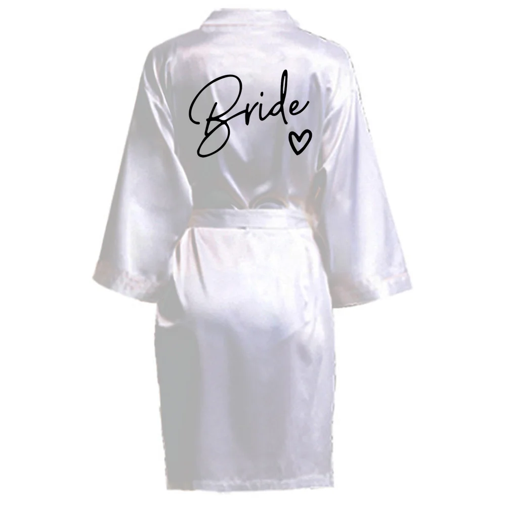Bride Robes Wedding Party Team Bride Robe Kimono Satin Pajamas