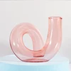 Shaped Clear Flower Vase Creative Twisted Glass Vase Candle Holders Wedding pieces Home Decoration Table Candlestick Holder 6