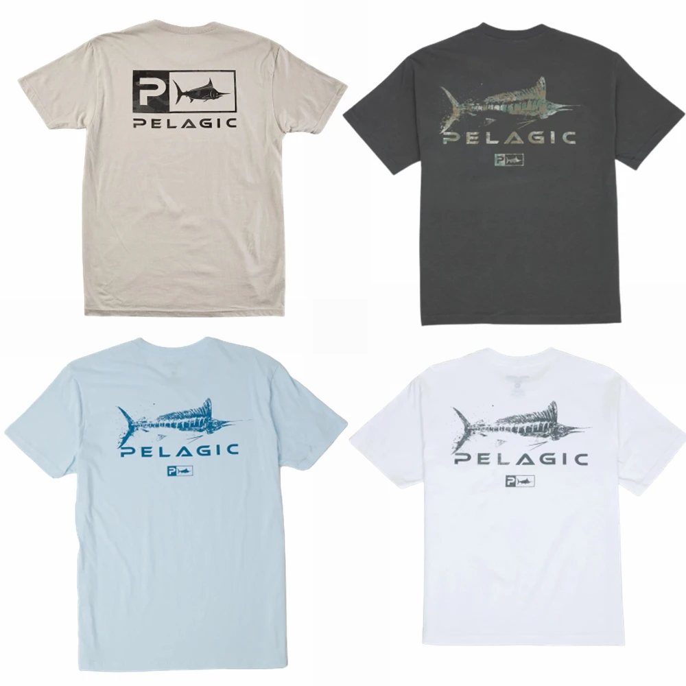 

PELAGIC Summer Fishing Shirts Men Sun Protection T-Shirt Outdoor Fishing Quick Dry Camisa Pesca Breathable Short Sleeve T-Shirt