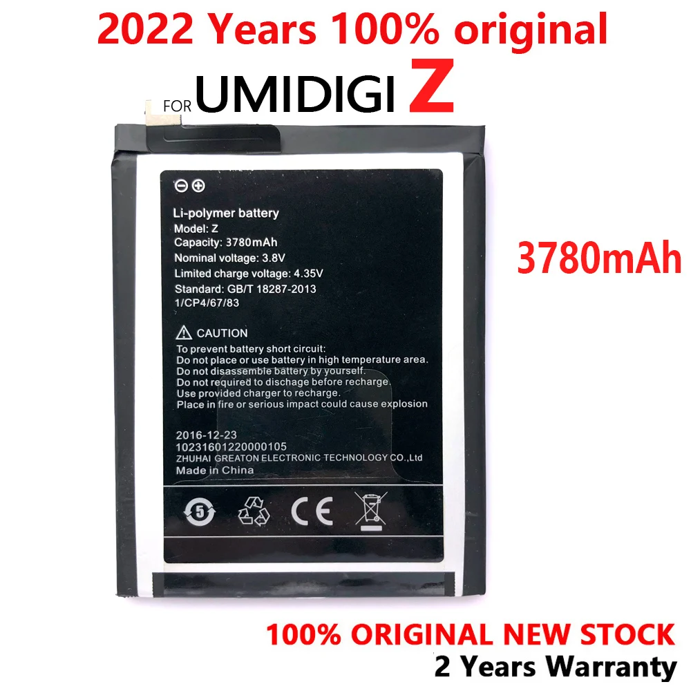 

New 100% Original 3780mAh Phone Battery For UMIDIGI Z Backup Phone High Quality Batteries With Tracking Number