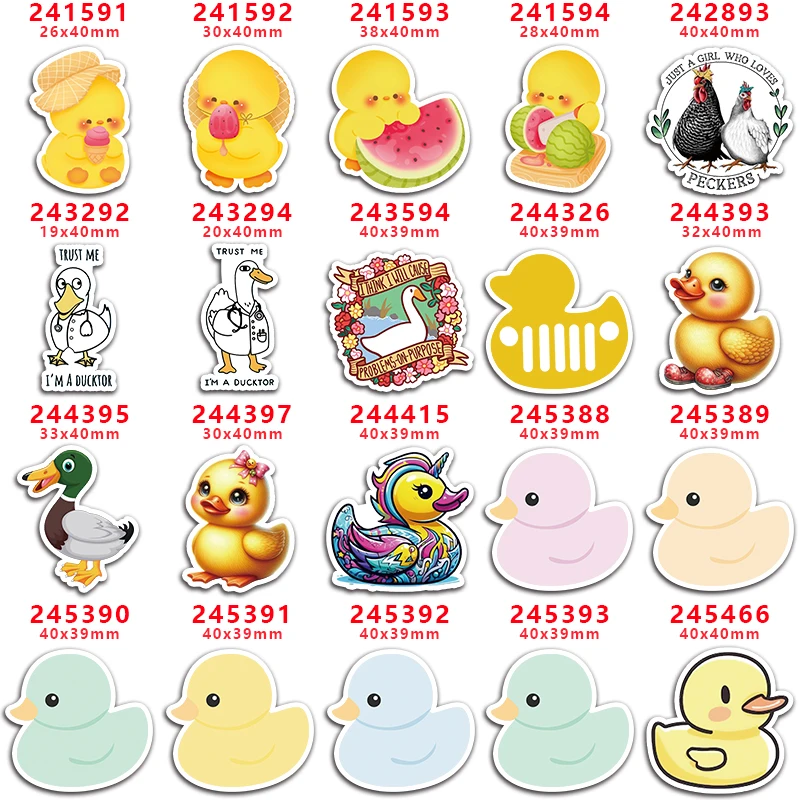 DIY Cartoon Animal Chicken Duck Printed Craft Supplies Sewing Accessories Planar Resins Mold 10 Pieces. PR-241591
