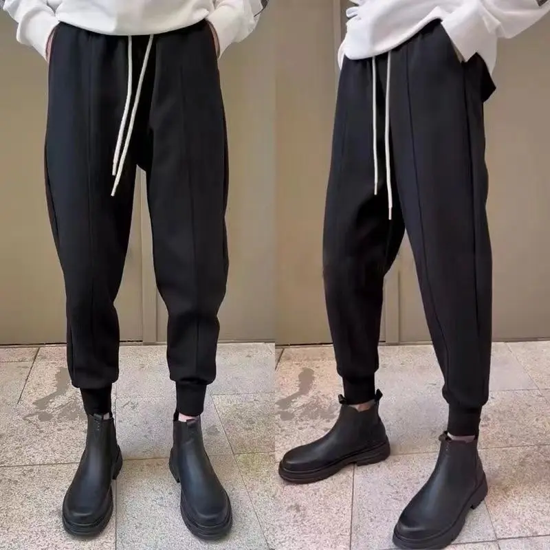 

Spring Men's Clothing Pure Color Haren Pants Fashion Small Feet Trousers Loose Baggy Casual Pants Trend Autumn Sweatpants Homme