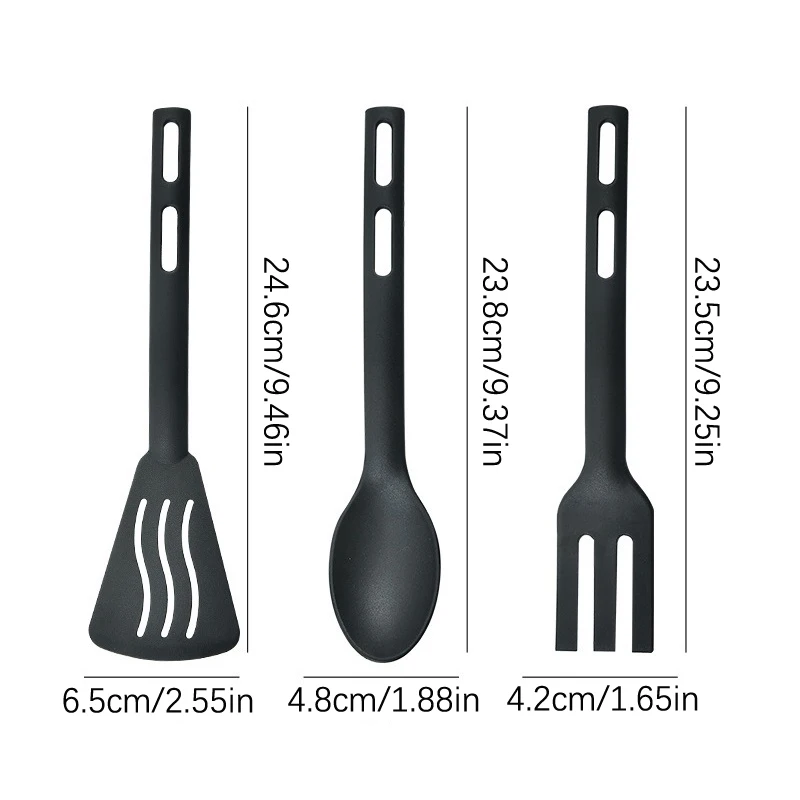 1/3Pcs Utensils Set Serving Cooking Kitchen Cutlery Spoons Nylon Kit Spatula Tableware Portable Camping Plastic Slotted Flatware