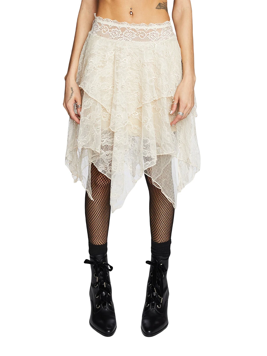 

Women Mesh Tulle Midi Skirt Elastic High Waist Fluffy Tiered Layered Tutu Bubble Skirt Irregular Hem Prom Party Skirt Dress