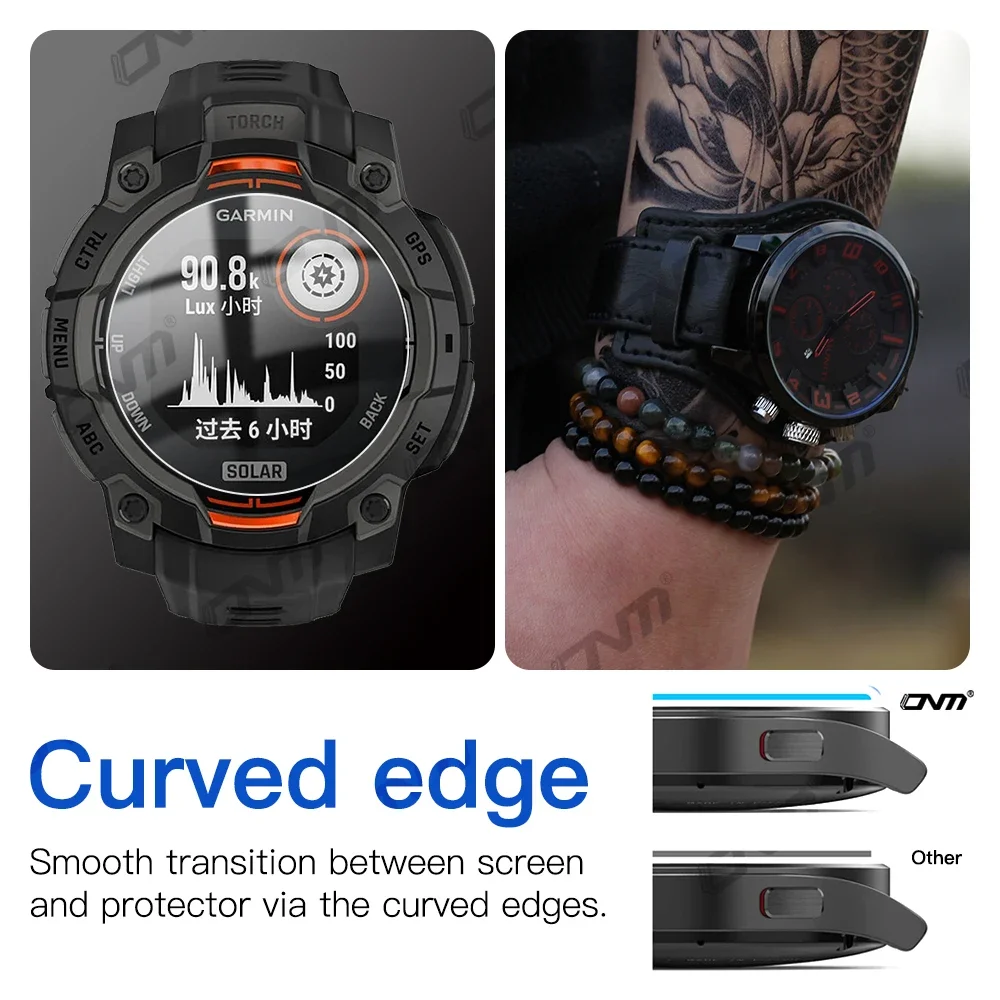 Lot De 4 Films De Protection Verre Trempé IVoler Pour Garmin Enduro 3 51mm – Durété 9H, Anti-Rayures