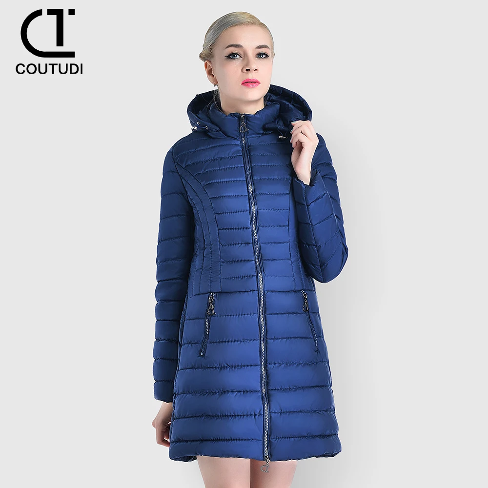 COUTUDI-Women's Winter Long Down Coat, Slim Hooded Warm Jacket, Padded Puffer Female Overcoat, Women's Clothing, Long Parkas add plus size s 6xl coat ultra warm white duck down jacket x long female overcoat slim solid jackets winter coats parkas padded