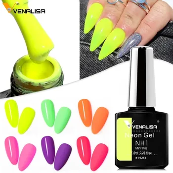 VENALISA-Smalto per unghie gel al neon, colore brillante, nail art Soak Off, disegni per saloni di manicure, uso domestico fai da te, estate