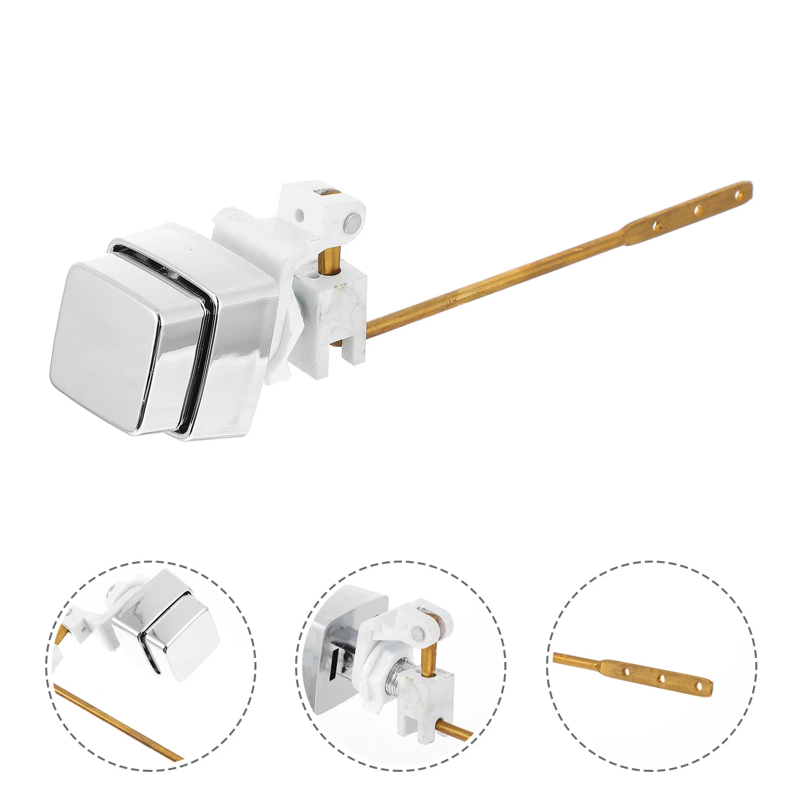 

1Pc Durable Toilet Flush Toilet Tank Flush Lever Accessory (Silver)