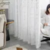 White Embroidered Sheer Voile Curtains For Bedroom Europe Tulle Window Curtain For Living Room Customized Size Home Drape Blinds 5