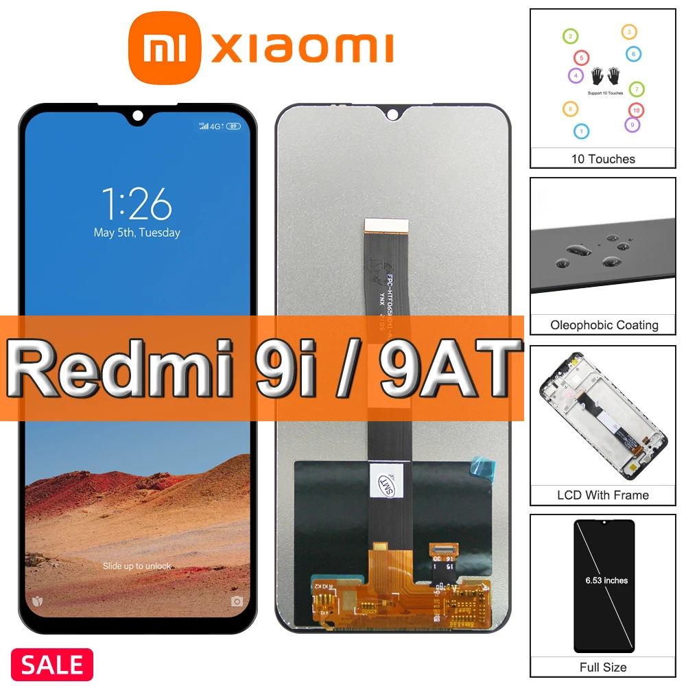 

6.53 " Original For Xiaomi Redmi 9i M2006C3LII / Redmi 9AT Global M2006C3LVG LCD Display Touch Screen Digitizer Assembly replace