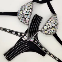 Luxury Diamond Bikini Set Women Bling Diamante Carnival Bra Crop Top Crystal Panties Rave Festival Burning Man Outfit Club Wear 6