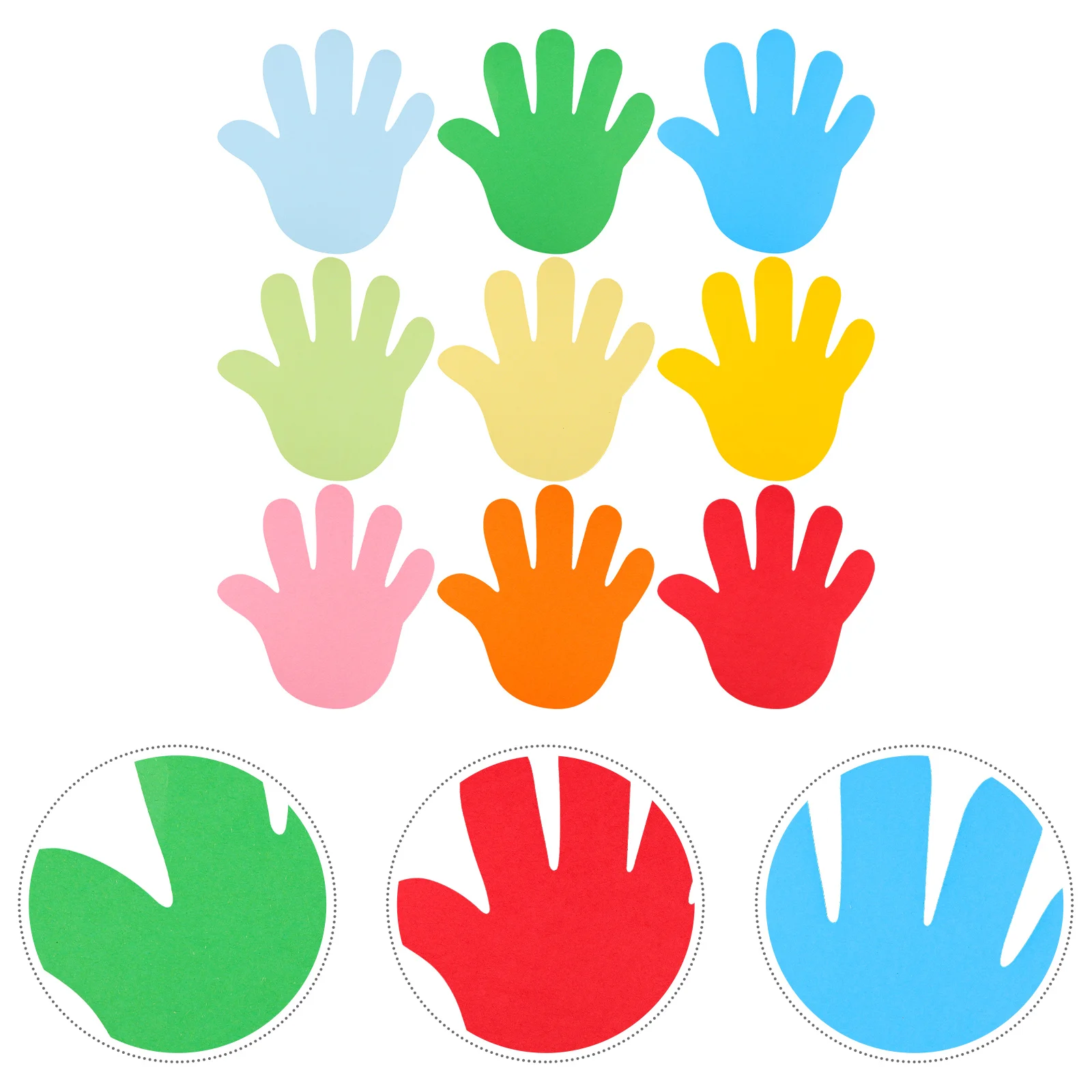 

Hand Cutouts Paper 72Pcs Hand Shape Cut-Outs Assorted Color Handprint Shape Cutouts Blank Creative Paper Cutouts Diy Craft