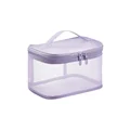 Single layer mesh cosmetic bag-purple