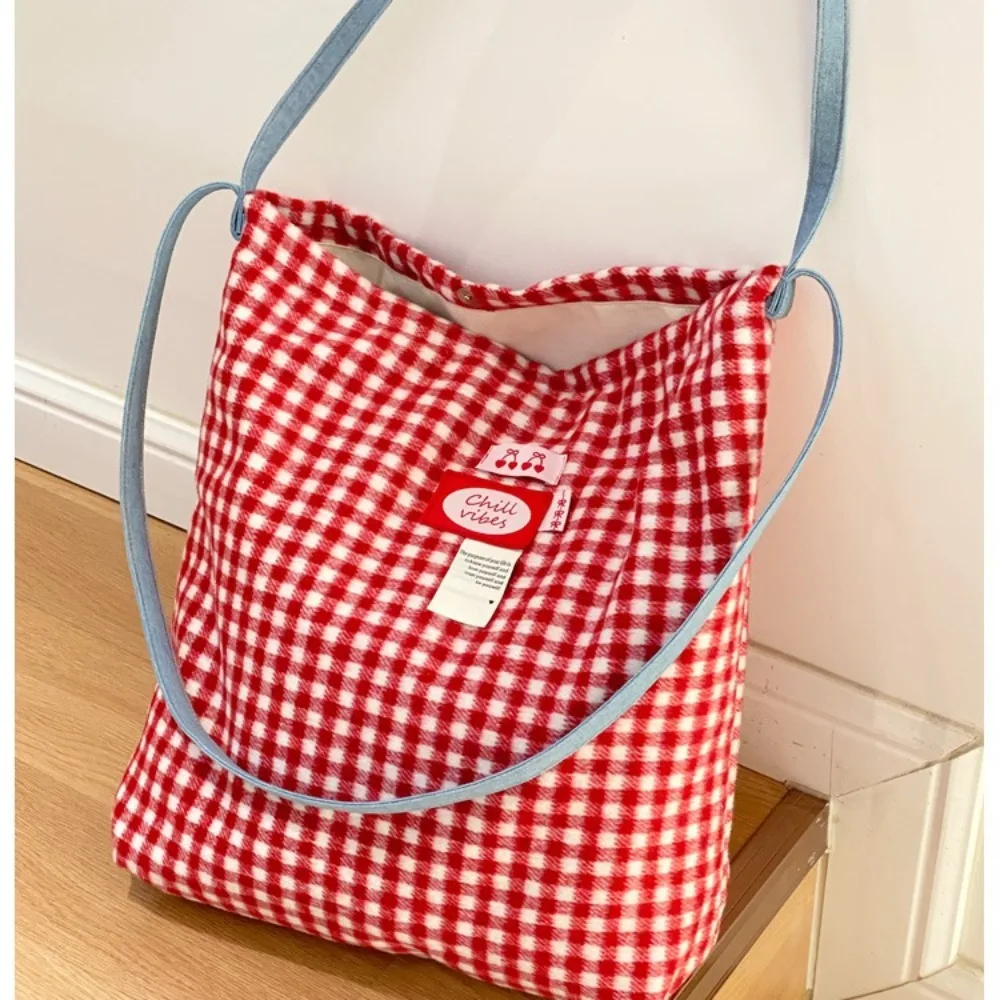 Shopper Tasche Rot Kariert YUKU Shopper Gemustert 74088