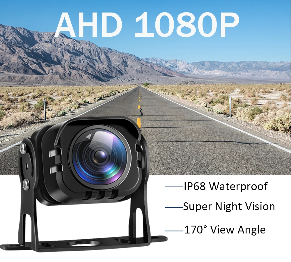 140 ° AHD 1080P 후방 카메라 어안 와이드 앵글 렌즈 스타라이트 야간 시야 자동차 후방 카메라 버스 트럭용 4핀 와이어
