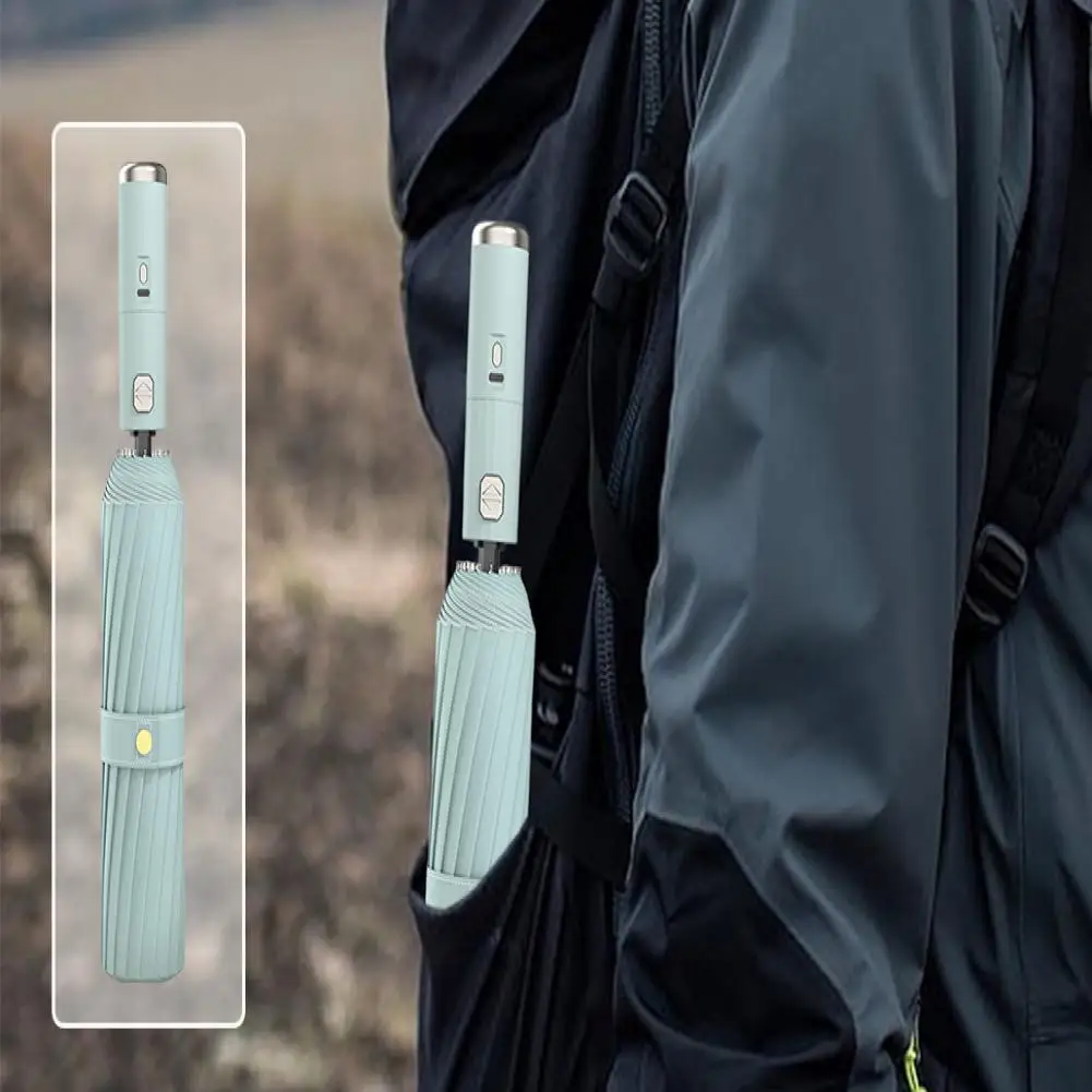 Description Picture 4 of item106cm Sun Protection Umbrella With Fan 3 Levels Adjustable USB Rechargeable UV Blocking Automatic Folding Sun Rain Umbrellas