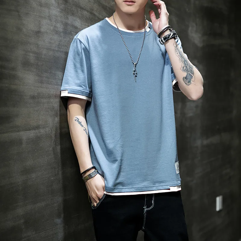 Men Casual T-shirt Pure Cotton Short Sleeve