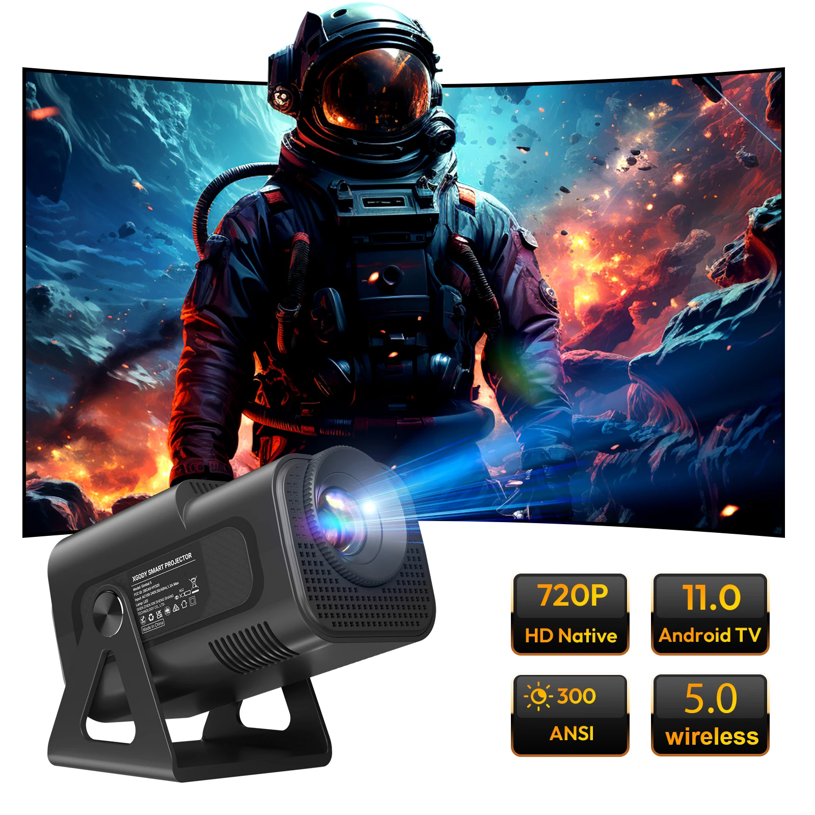Laser Projector XGODY 4K Projector Smart HD LED 5G WiFi Bluetooth 12000L HDMI USB Android Home Theater