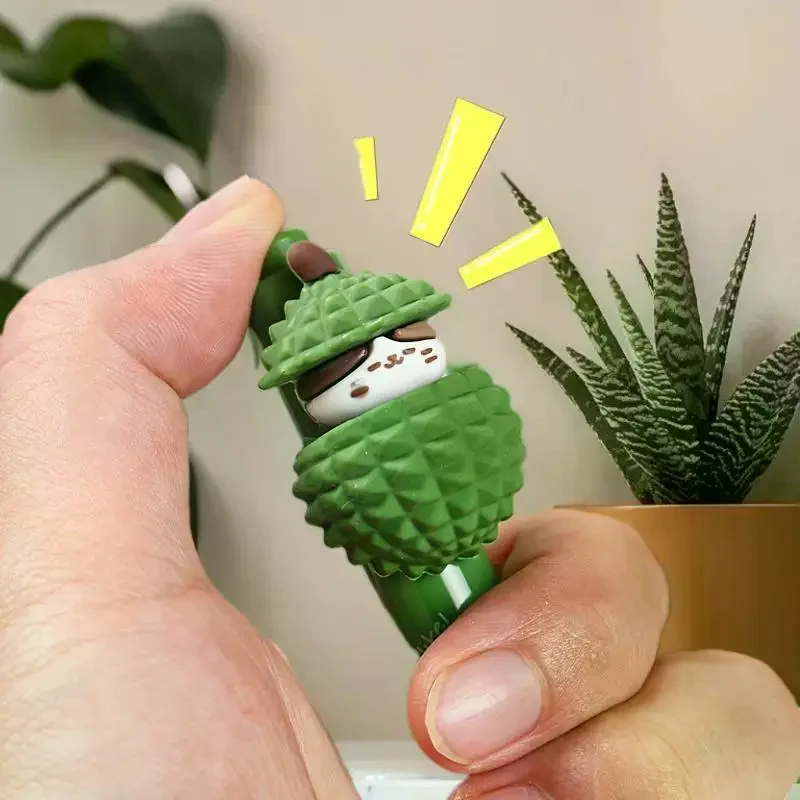 귀여운 두리안 프레스 투 시 캣 젤 펜 귀여운 0.5mm 검정 잉크 시그니처 펜 문구 선물 필기구