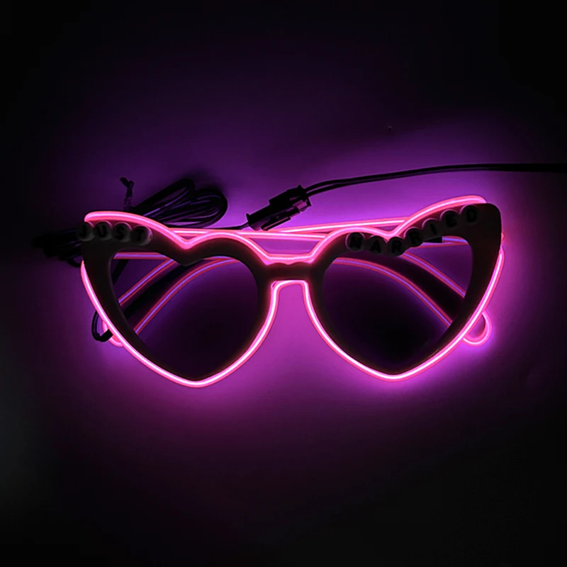 LED Herzförmige Sonnenbrille 'Just Married' Leuchtende Brille für Brautparty Hochzeitsdekorationen Geschenk für Frischvermählte – Detail 4