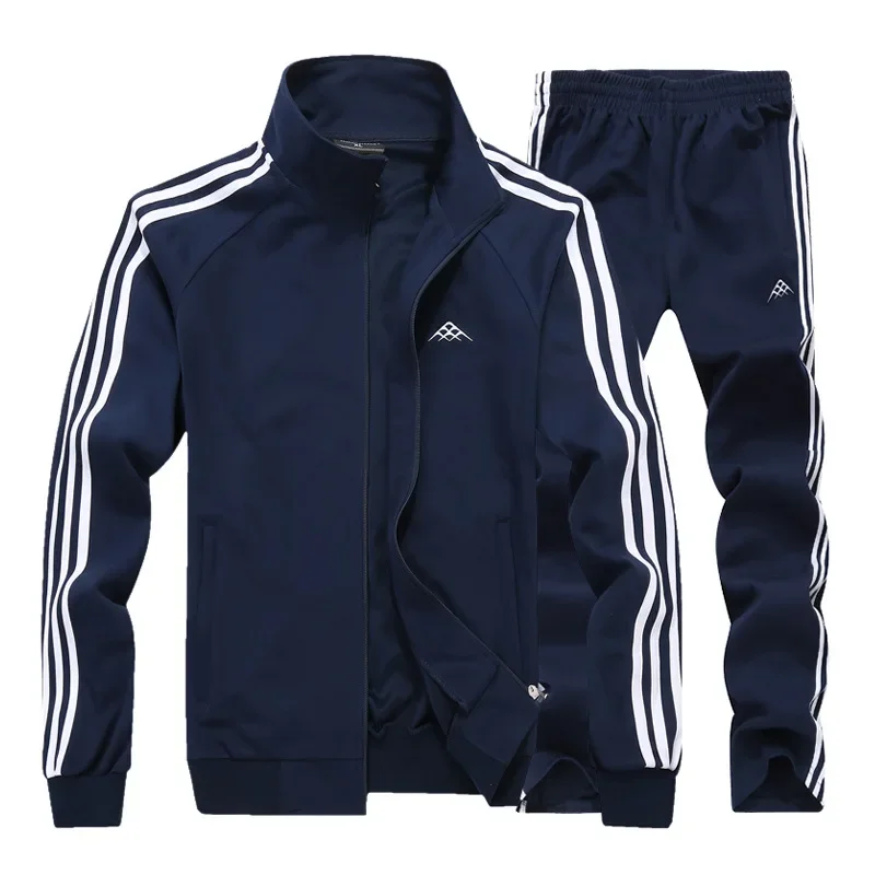 High Quality Men Tracksuit Korean Fashion Mens Sportswear Casual Man Suit Two-piece Set Jacket+pants Plus Size 8XL 3