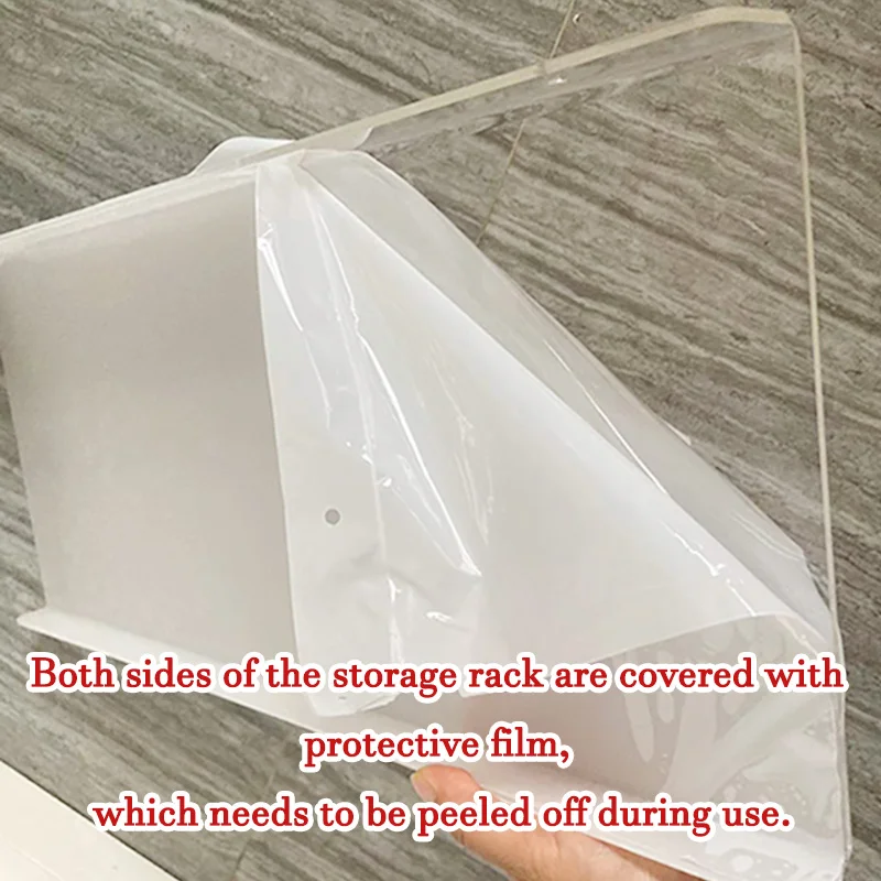 Transparent Acrylic Shelves Wall-mounted Partitions Without Holes Kitchen Bathroom Accessories Displa Storage Rack Holders