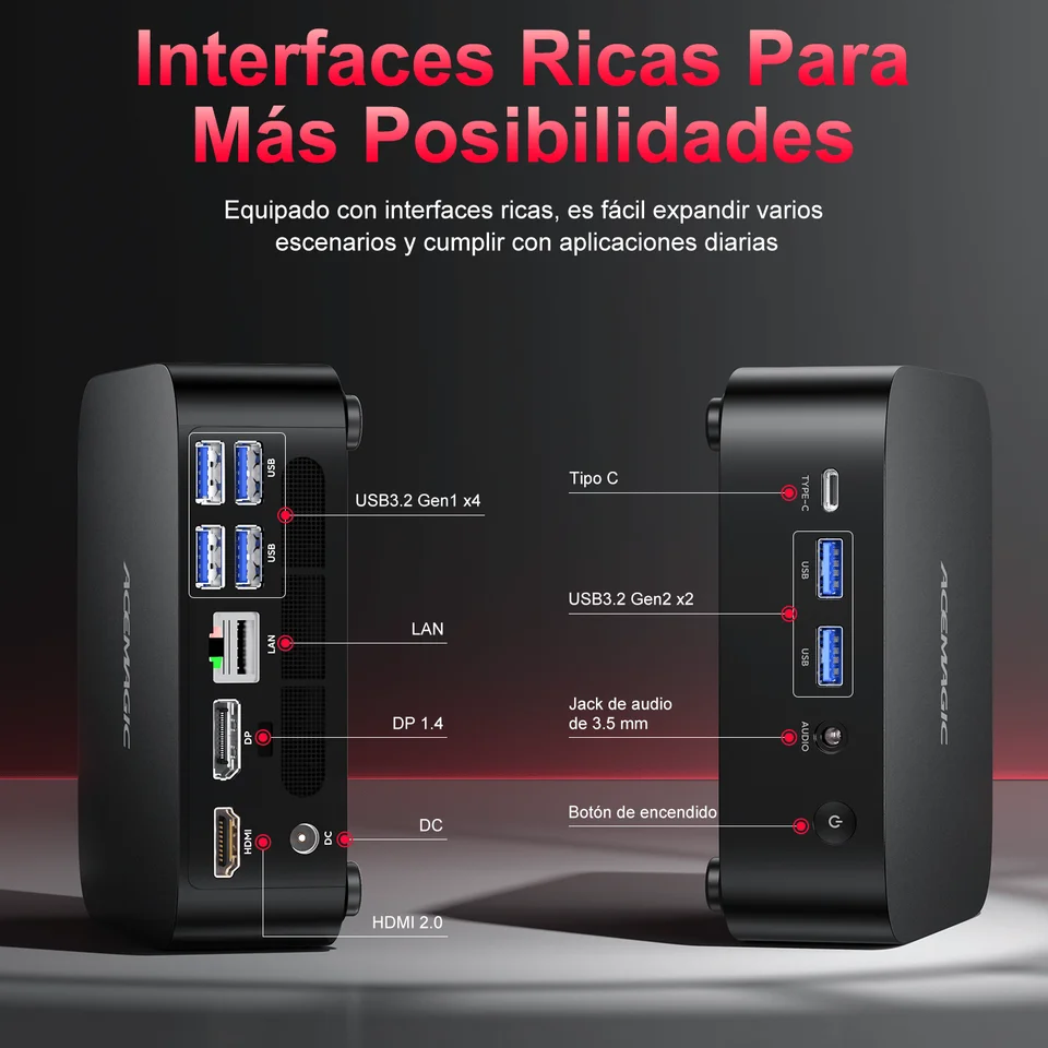 ACEMAGIC Mini Computer K1 AMD Ryzen 5 7430U 32GB DDR4 512GB SSD