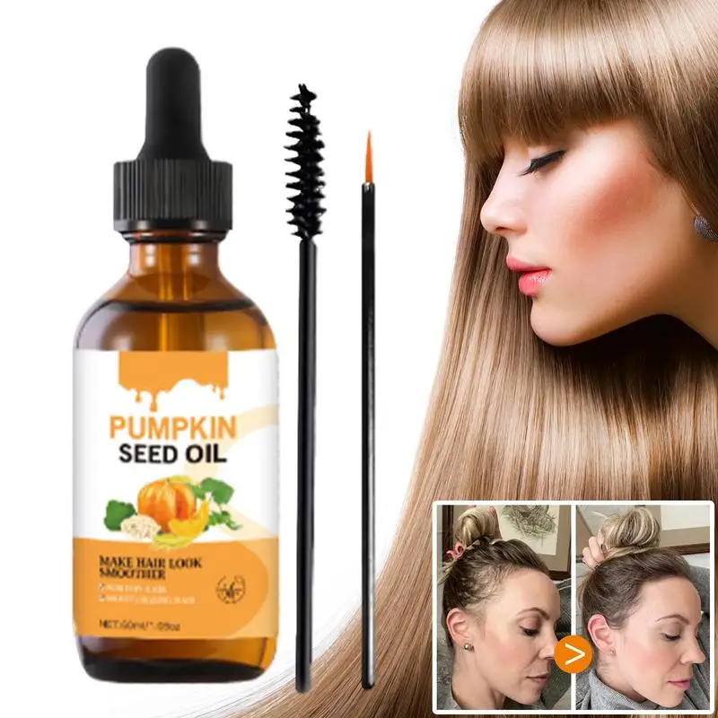 

Hair Growth Oil Organic Cold-Pressed Pumpkin Oil For Hair & Skin Healthy Oil Moisturizing Scalp 60ml For Hair Eyelashes &