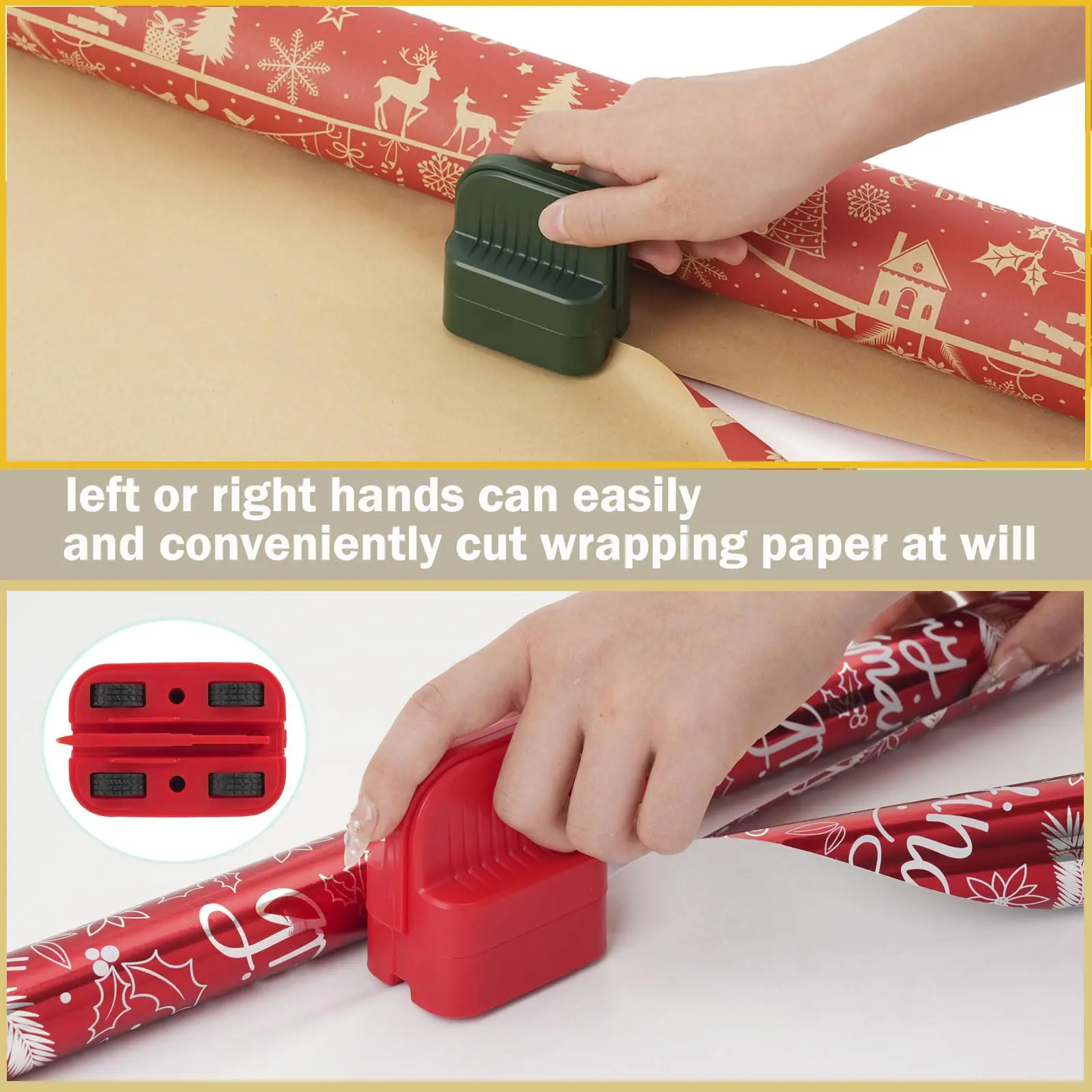 Wrapping Paper Cutter 2 piece with 2 interchangeable blades