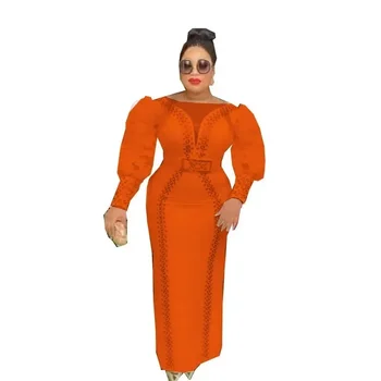 2025 African Dresses For Women Diamonds Femme Dashiki Abaya Maxi Dress Africa Clothes Dashiki Ankara Embroidered Flares Dresses 1