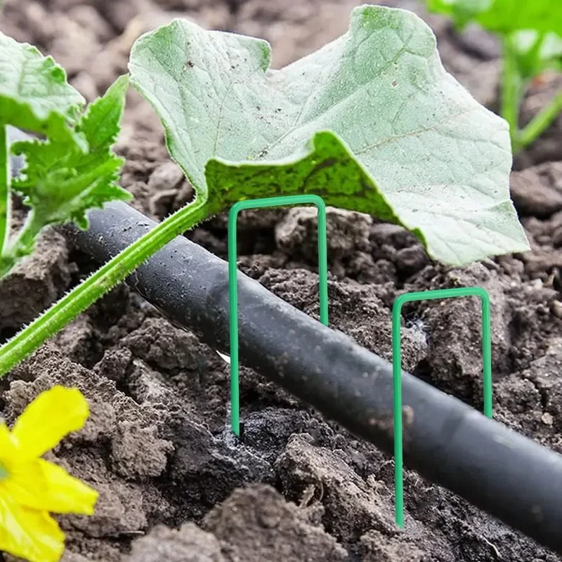 Sweetfamily Lot De 50 Agrafes De Paysage De Jardin De 15,2 Cm Avec 50 Joints, Piquets De Jardin Galvanisés, Barrière De Tissu Contre Les Mauvaises Herbes, Verger, Cour, Tentes, Type U Robuste