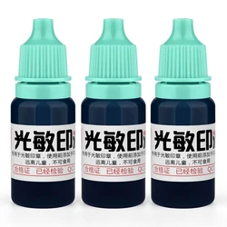 10ml Waterproof Ink for Clothing - Blue, Red, Black - Ideal for Student and Kids' Name Stamps (Emerald green)