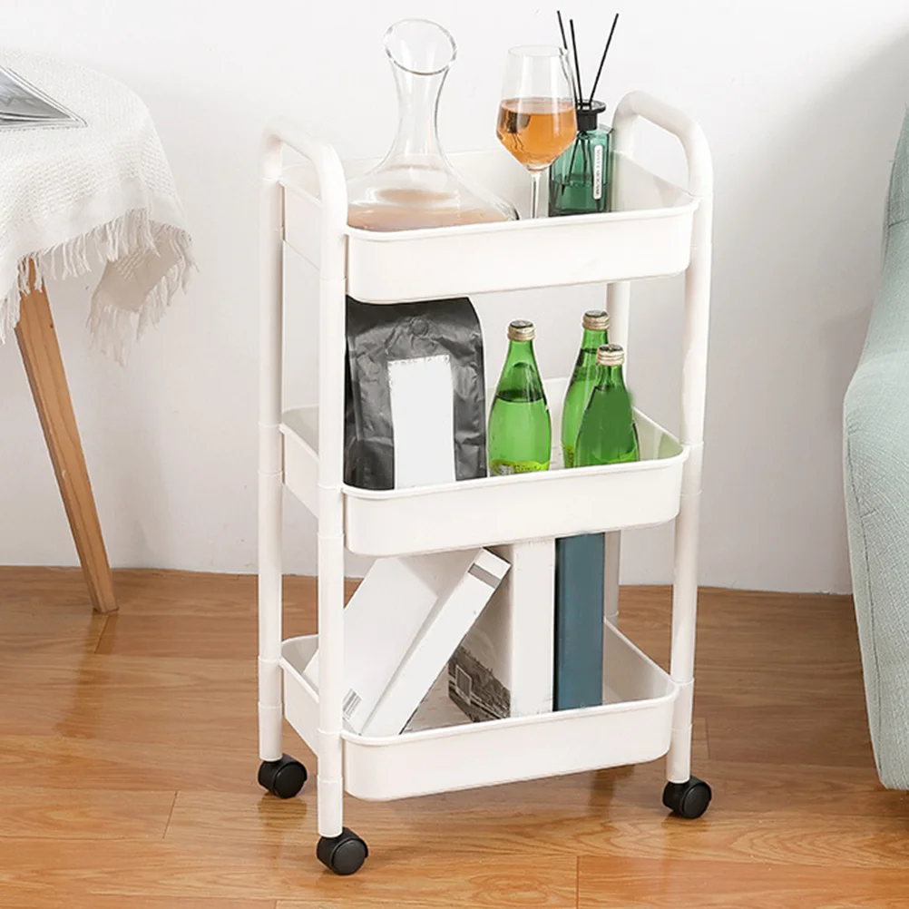 

Plastic Movable with Handle Multi-Tier Rolling Cart Trolley Rolling Cart For Nursery Trolley Cart With Wheels Cart Organizer