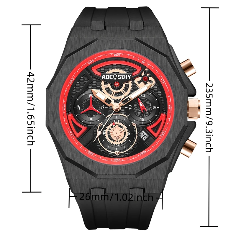 Luxury Men's Quartz Wristwatch - Luminous, Waterproof, and Stylish Calendar Timepiece