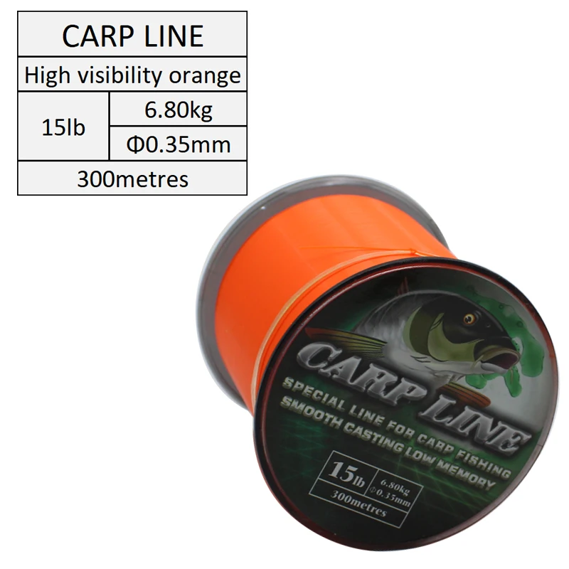 300M Carp Fishing Orange And Green Nylon Fishing Line Great Abrasion  Resistance High Knot Strength For Carp Fish Terminal Tackle - AliExpress