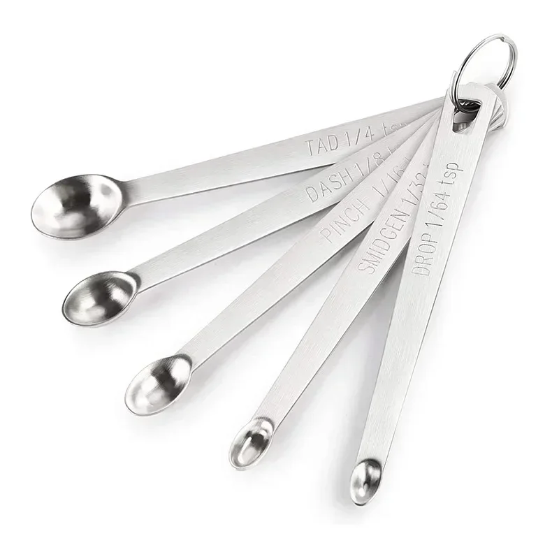 Kitchen Measuring Spoons Measuring Spoon Set 5pcs/Set Stainless Steel Small Measuring Spoon Multiple Size Coffee Tea Seasoning Measuring Spoons Home Kitchen Baking Tools