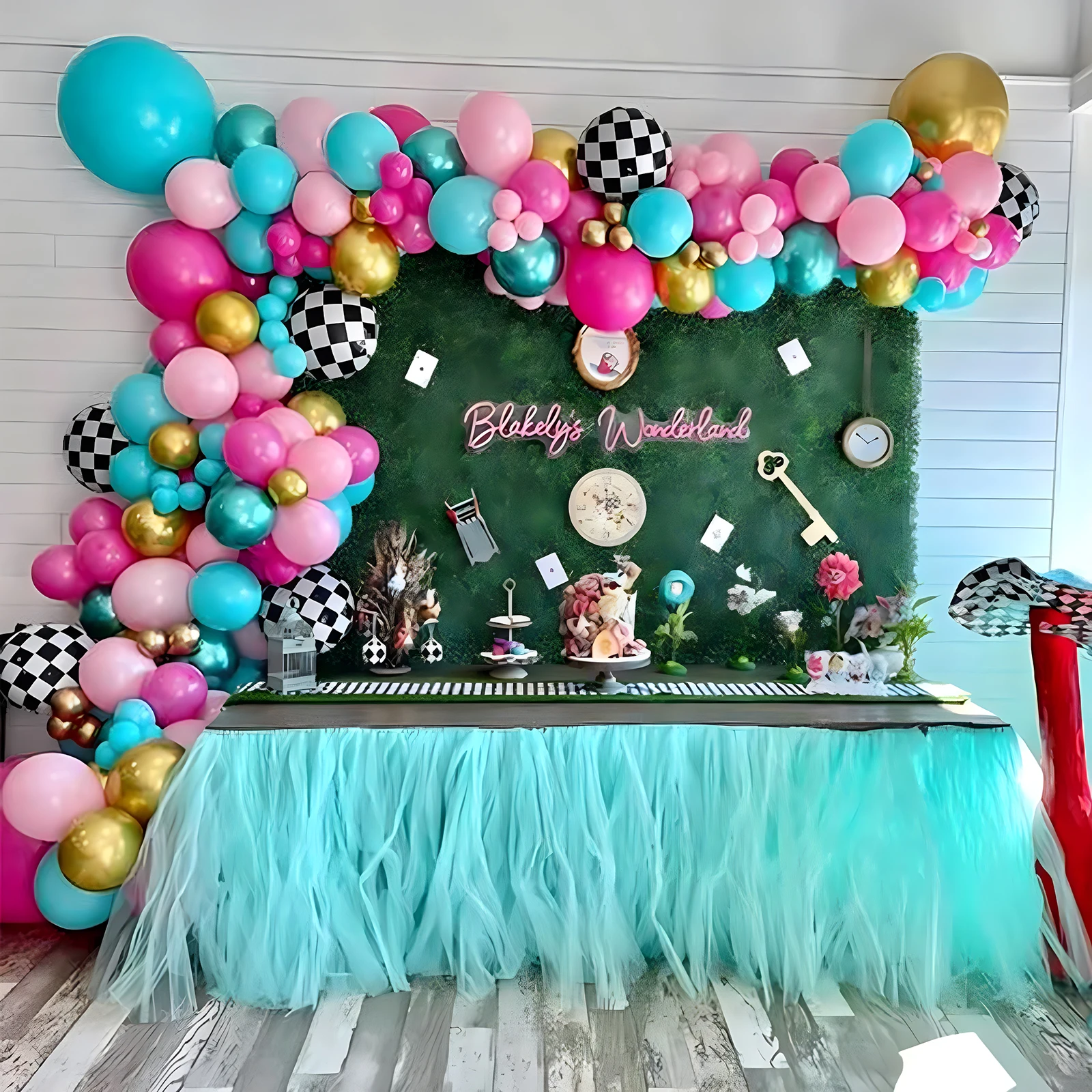 Alice In Wonderland Party Balloons Set - Teapot, Mushroom, Rose, Butterfly Decor For Mad Hatter Tea Party