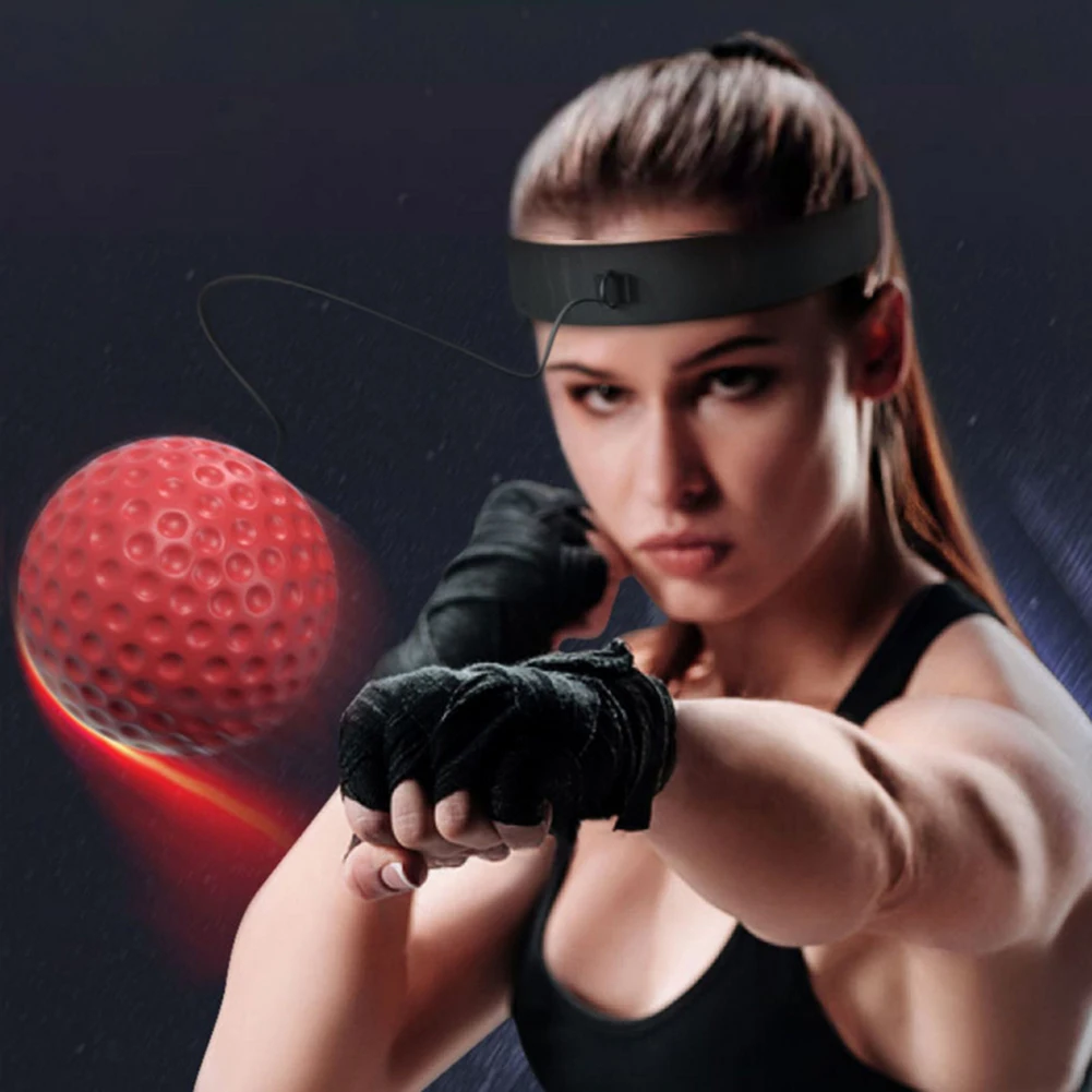 Boxing Reflex Speed Ball with Headband Hand Eye Coordination Training PU Boxing Training Ball Improve Speed PU Equipment