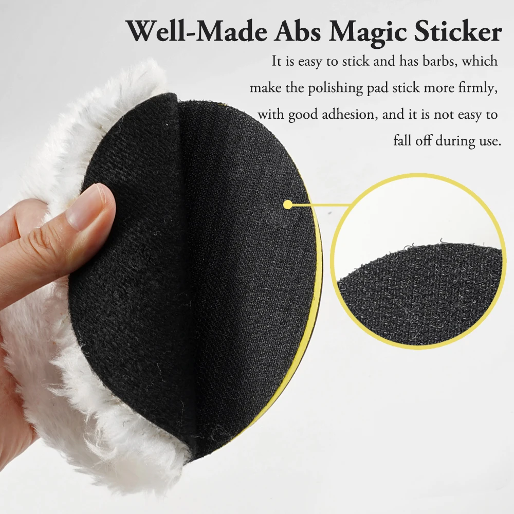 Car Polishing Pad Car Polishing Disc Set Self-Adhesive Buffing Waxing Sponge Wool Wheel Washing Auto Body Beauty Polisher Drill Adapter
