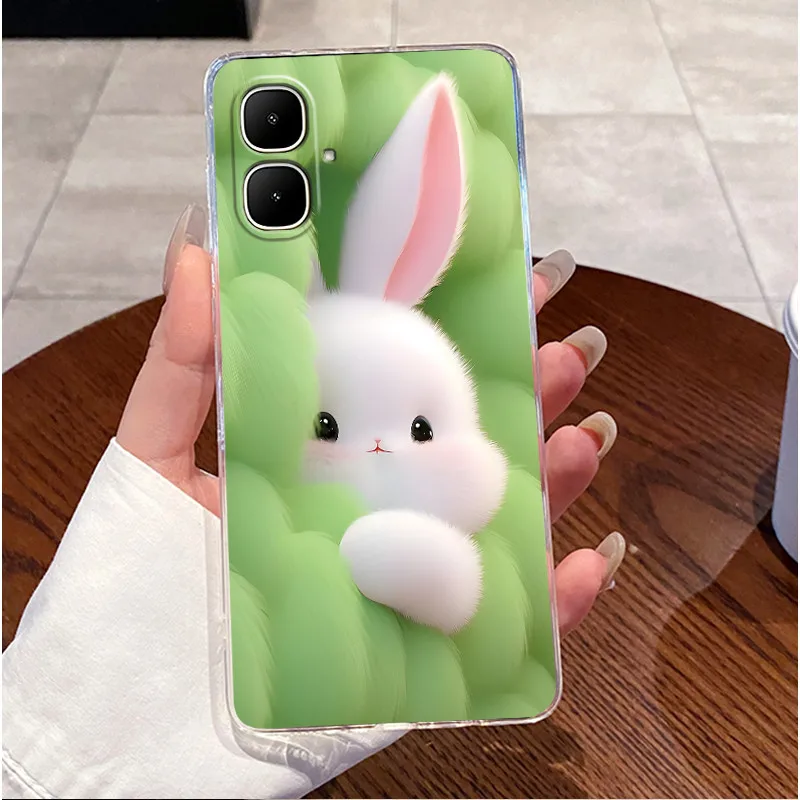 Clear Luxury Cute Love Rabbit Soft TPU Silicone Phone Case Cover