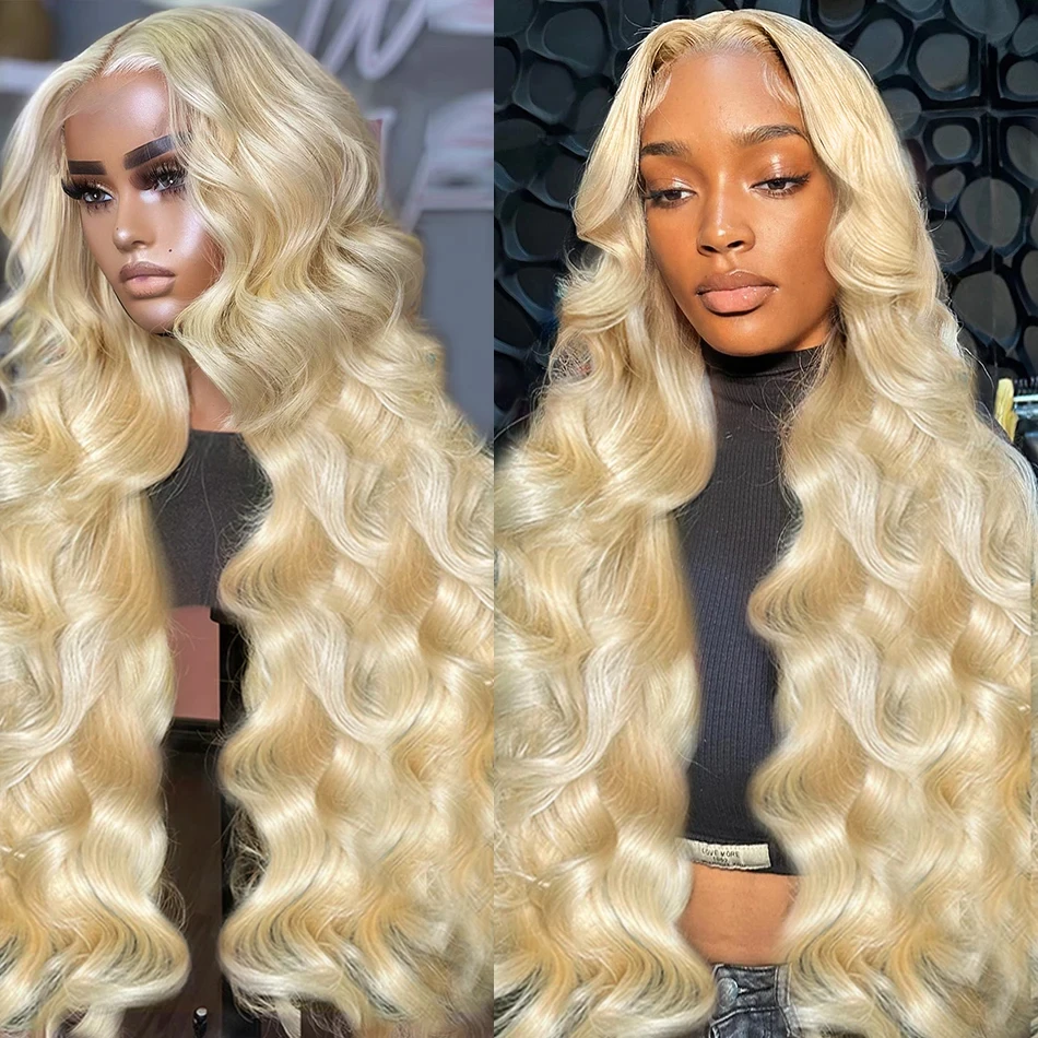 

30 34 inch 13x6 Blonde HD Transparent Lace Frontal Wigs Brazilian Colored 613 Body Wave 13x4 Lace Front Wigs For Women