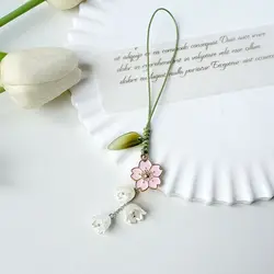 Tulip Flower Charm Phone Strap and Keychain Pendant - Cute Kawaii Hand Rope - Other (Pink)